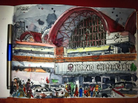 CHAMARTÍN. acuarela y tinta. 30x22. 
